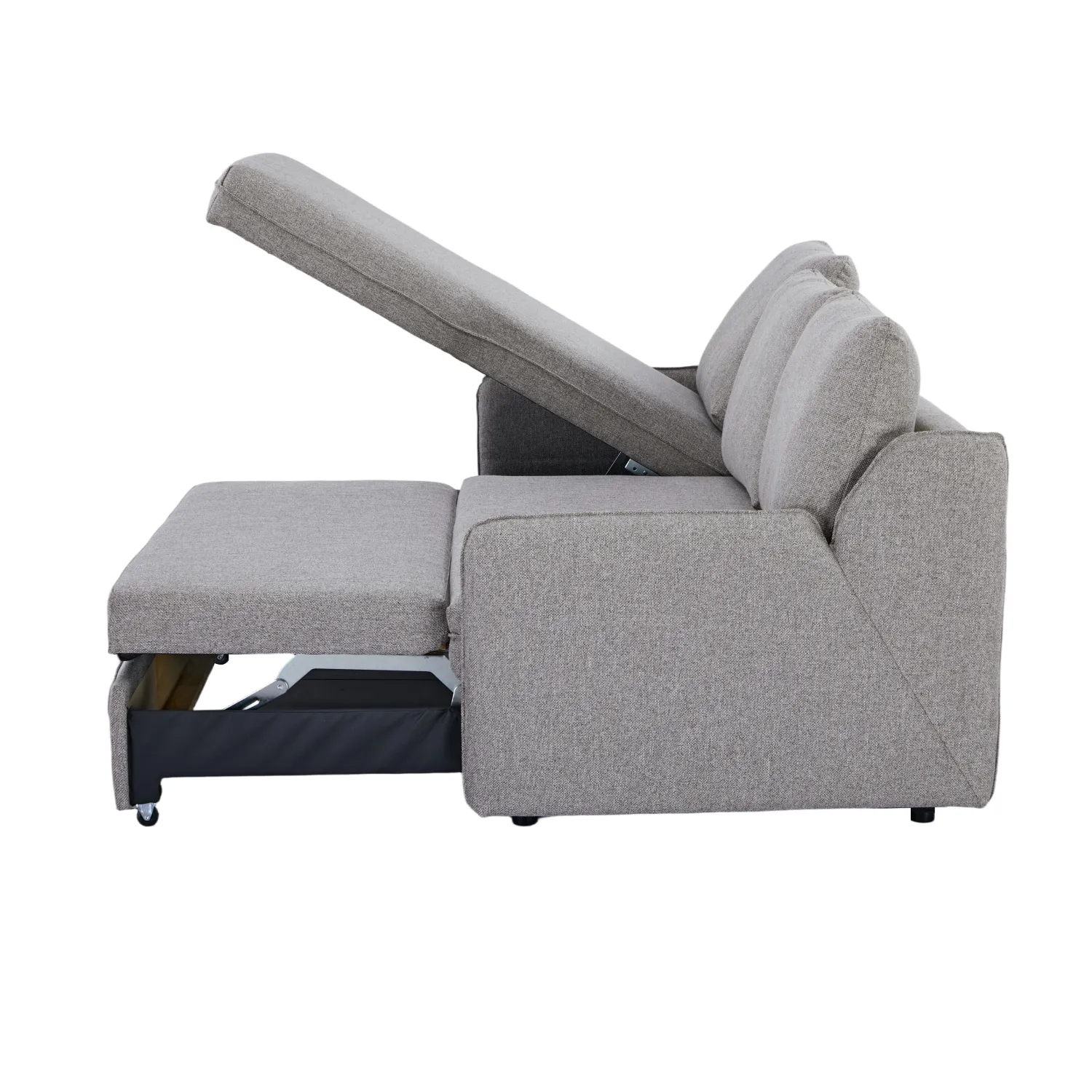 Verona Fabric 3 Seater Reversible Corner Sofa Bed with Storage - Grey - Image 10