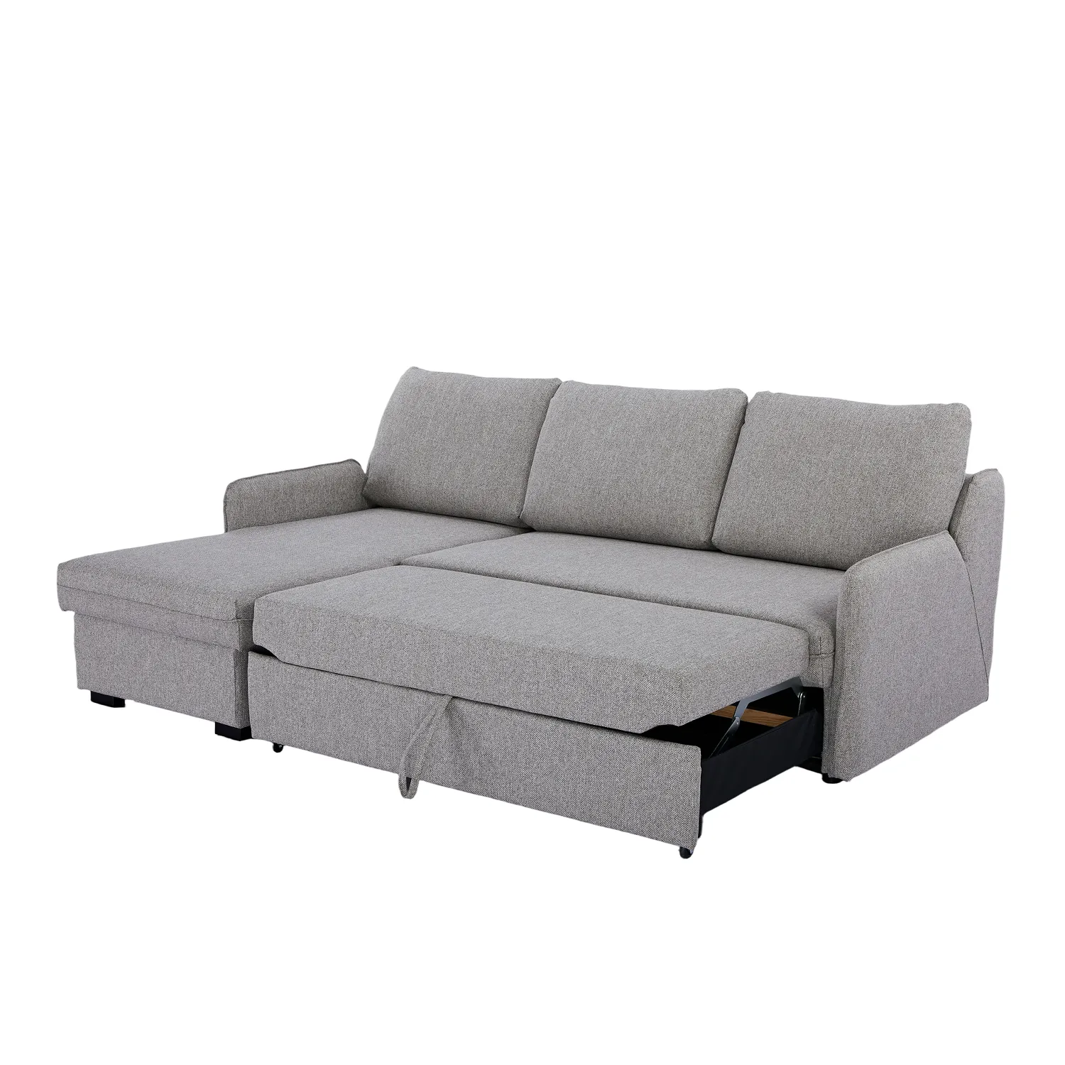 Verona Fabric 3 Seater Reversible Corner Sofa Bed with Storage - Grey - Image 16