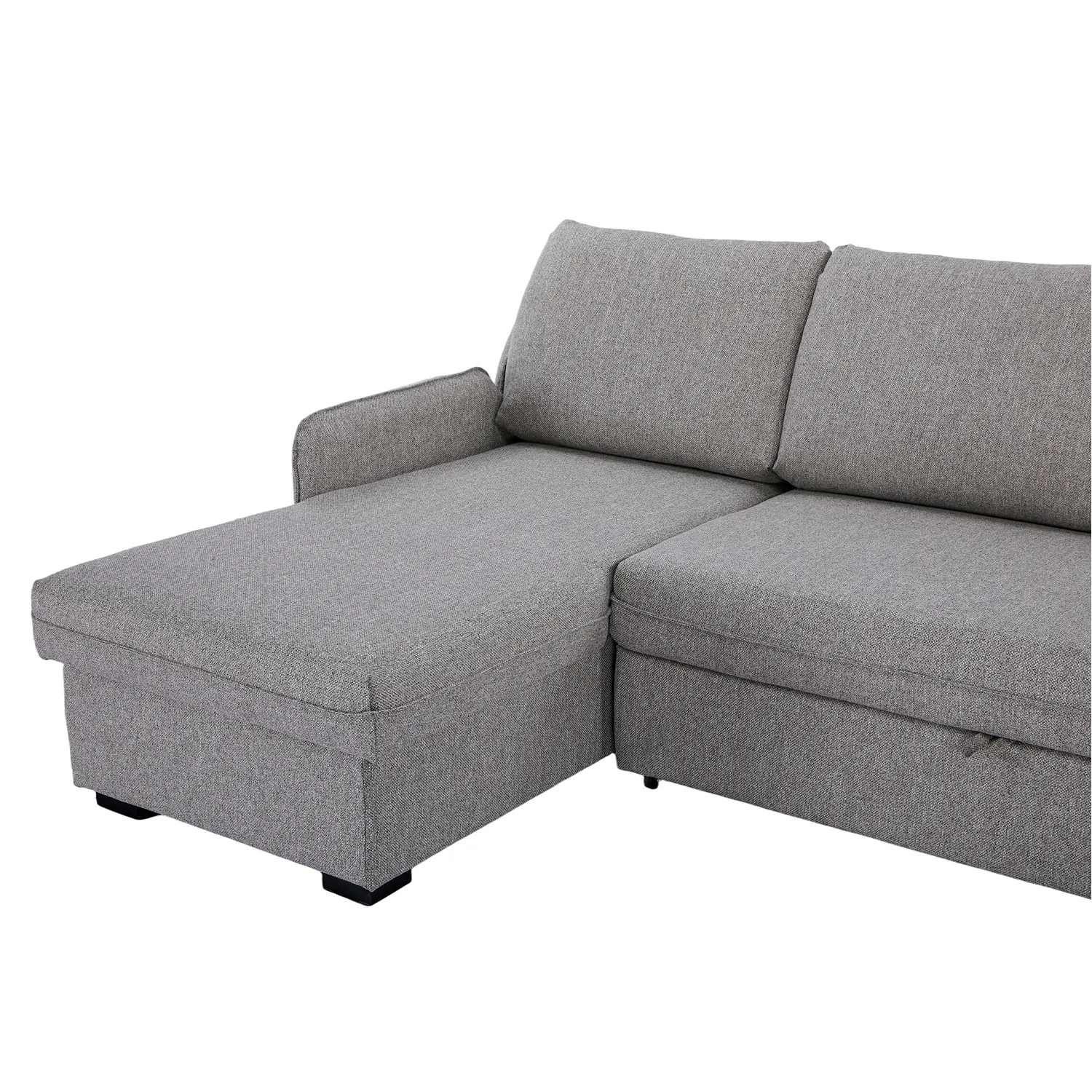 Verona Fabric 3 Seater Reversible Corner Sofa Bed with Storage - Grey - Image 20