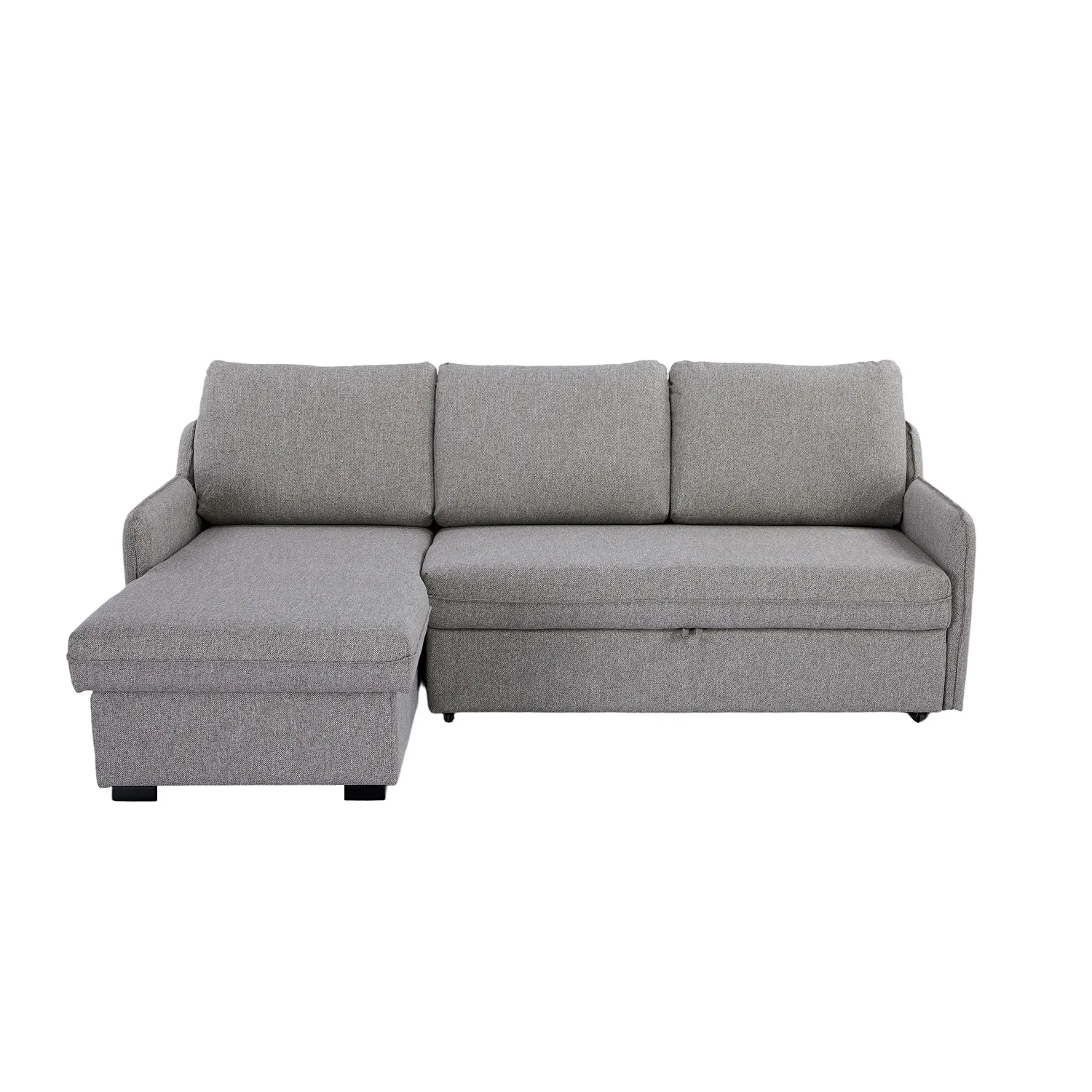 Verona Fabric 3 Seater Reversible Corner Sofa Bed with Storage - Grey - Image 3