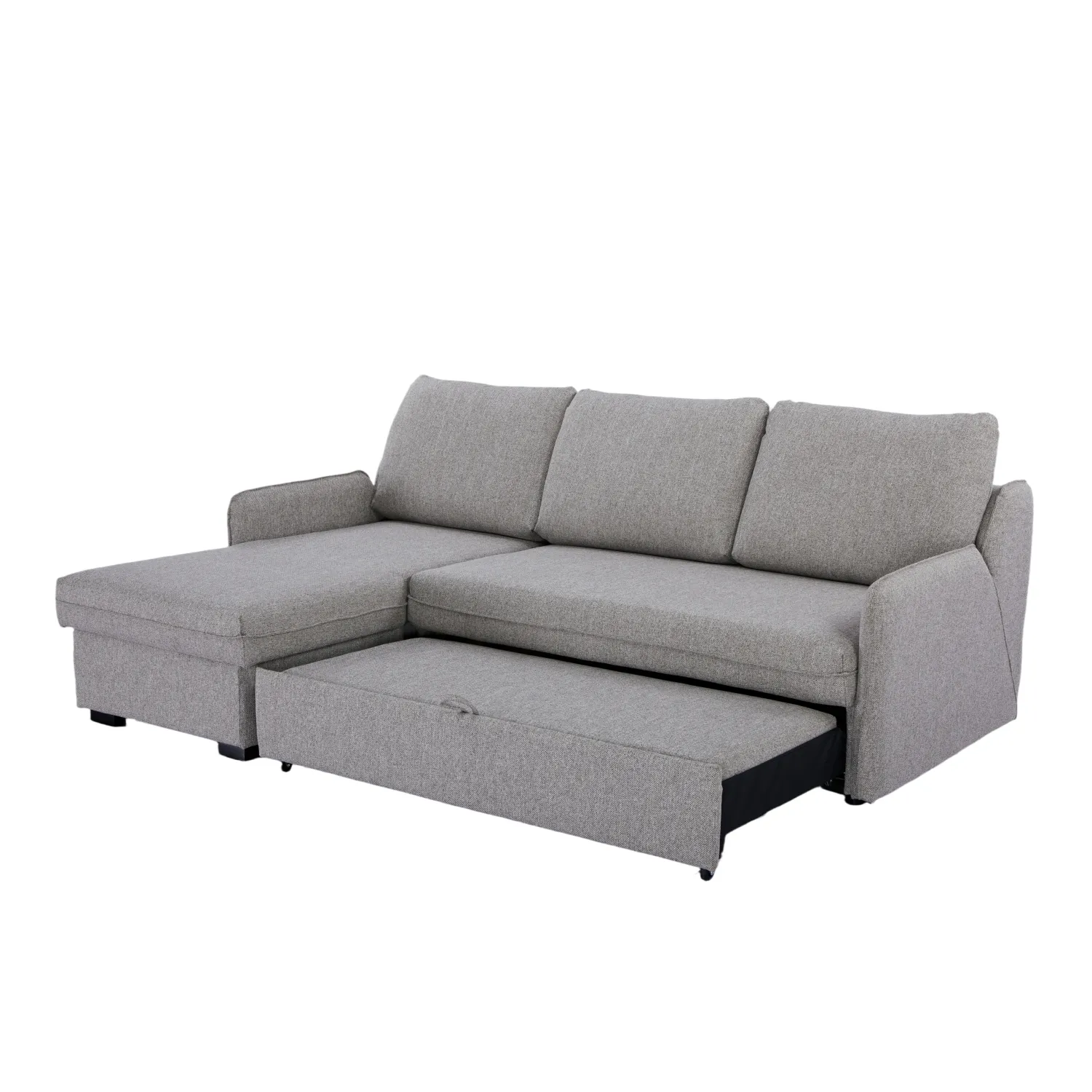 Verona Fabric 3 Seater Reversible Corner Sofa Bed with Storage - Grey - Image 5