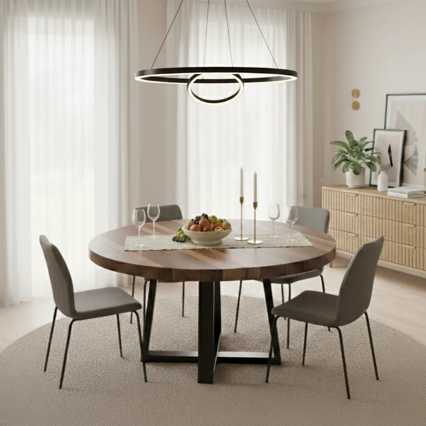 Walnut Round Dining Table - Image 4