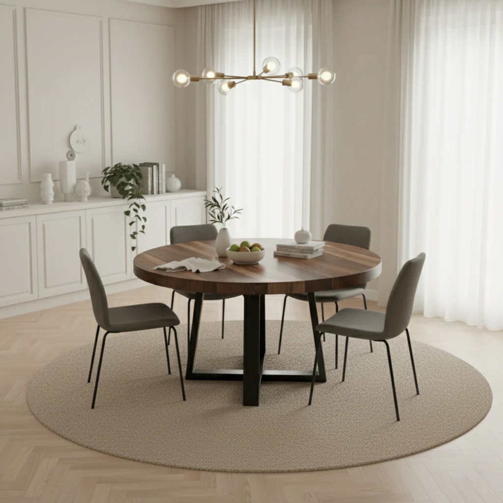 Walnut Round Dining Table - Image 5